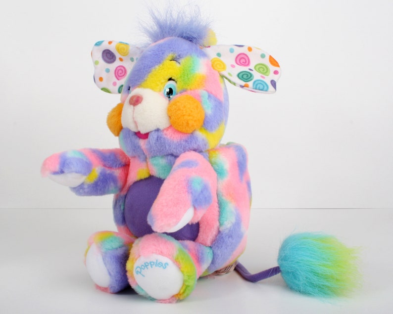 Popples Pixie Doodle, 12 Popple, Medium size vintage pink plush toy, original 2001 Lansay french Basic Popple 1 image 3