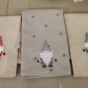 Christmas Napkins Festive table Christmas gnome Napkins Handmade festive Gnome Napkins Grey Star Fabric Napkins image 6