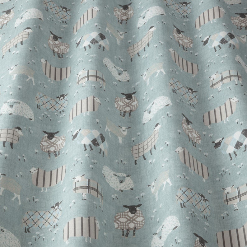 Duckegg Sheep in Jumpers Fabric by the half Metre-100/% Cotton British Fabric-Craft Fabric