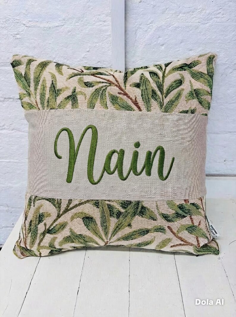 Williow Bough Tapestry Square cushion , William Morris iconic design Gift, Personalised Cushion, Gift for Him gift for grandad Nain