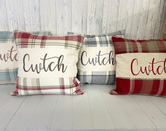 Wool Touch  Cwtch Cushion-  Cwtch Panel Cushion,  Welsh Cushion