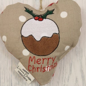 Merry Christmas, Christmas pudding Hanging Decoration -Taupe and Red-Christmas decorative Hanging Ornament