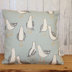 Seagull Nautical Themed Cushion Cover- 12&quot; Square Cushion Beach Coastal bird themed - Throw Cushion-Scatter Cushion Sofa Cushion
