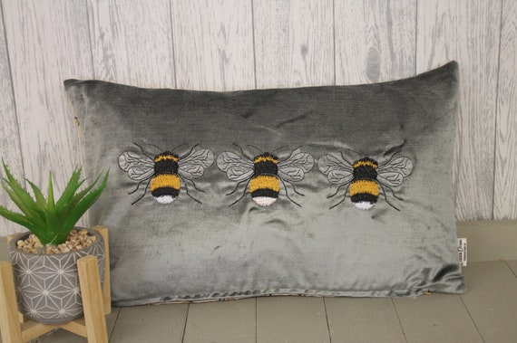 grey bee cushion