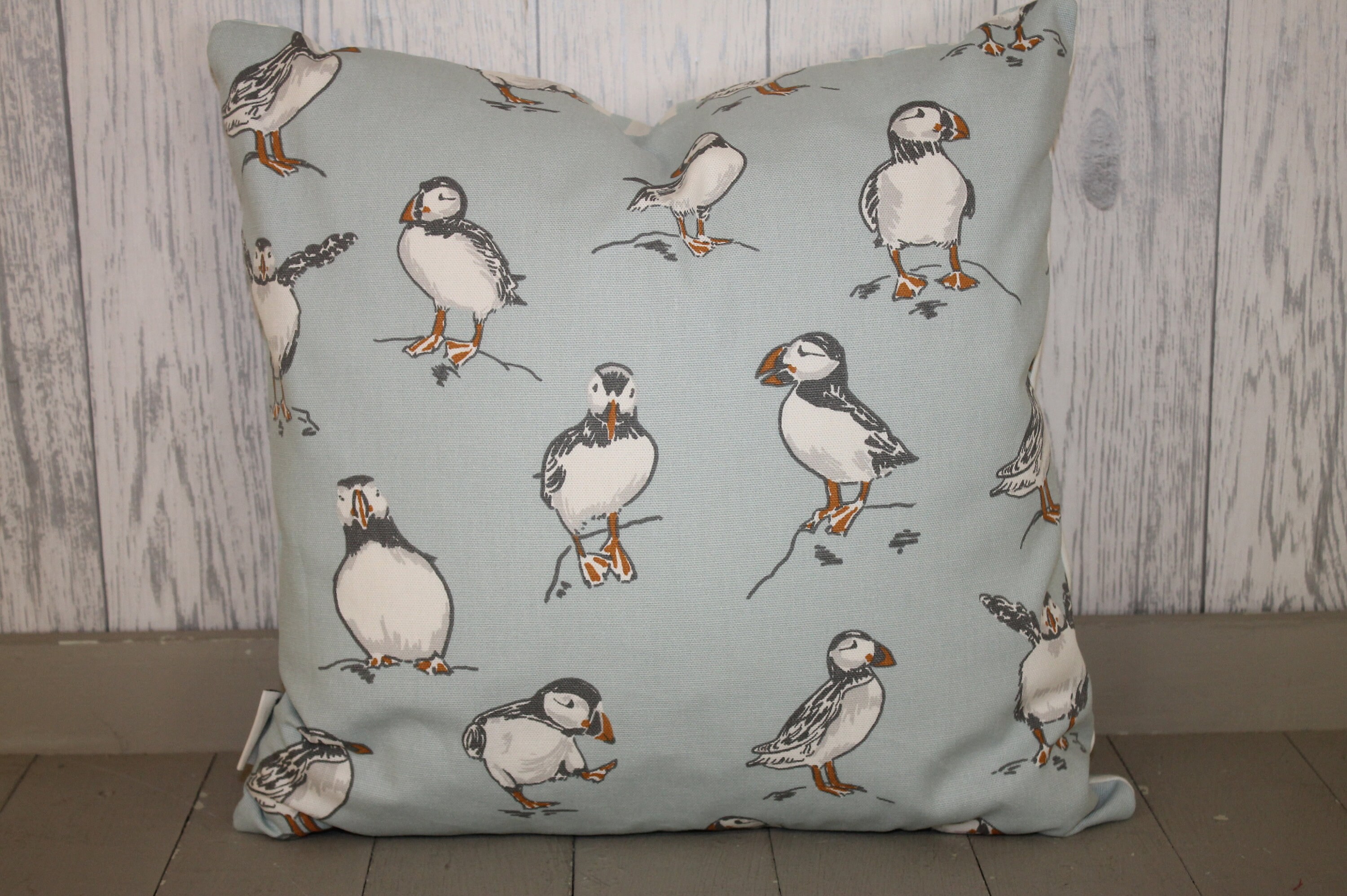 Puffin Nautical Themed Cushion Cover 14 Square Cushion Etsy