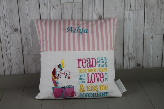 Personalised Bedtime Story Cushion Book Cushion unicorn Children s