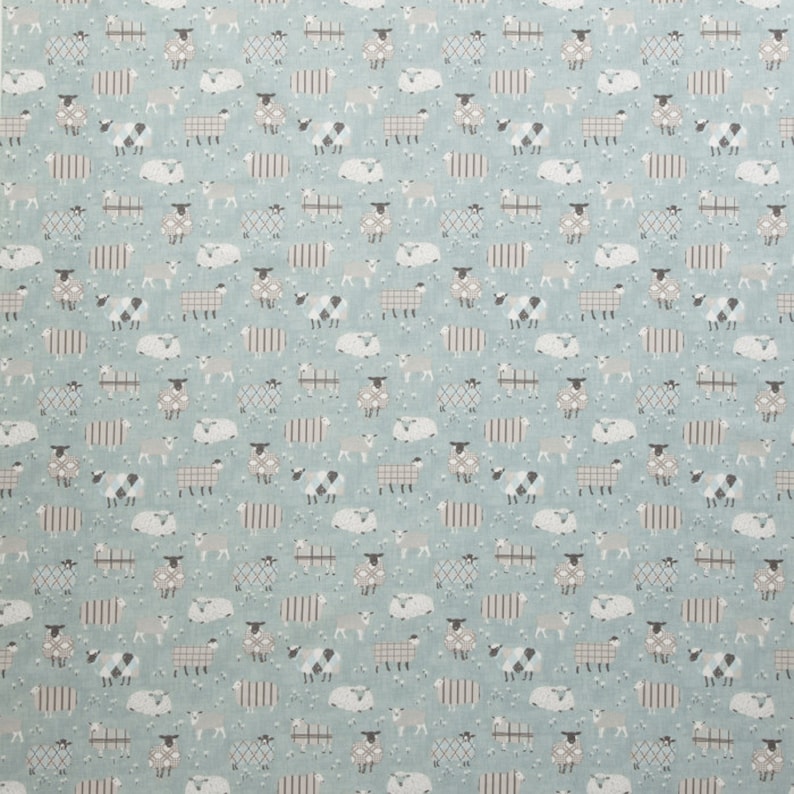 Duckegg Sheep in Jumpers Fabric by the half Metre-100/% Cotton British Fabric-Craft Fabric