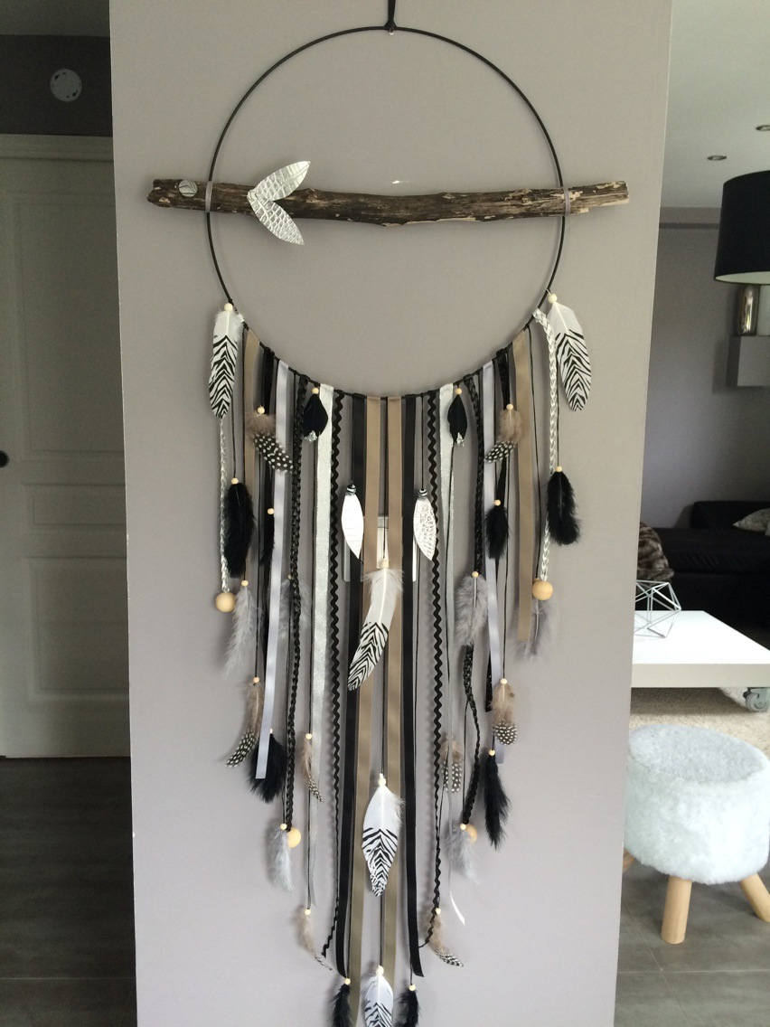 Attrape-Rêves/Dreamcatcher Geant en Bois Flotté