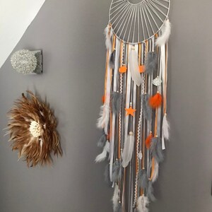 Catches dreamcatcher dreams weaving sun, orange, gray and white with stars and clouds image 8