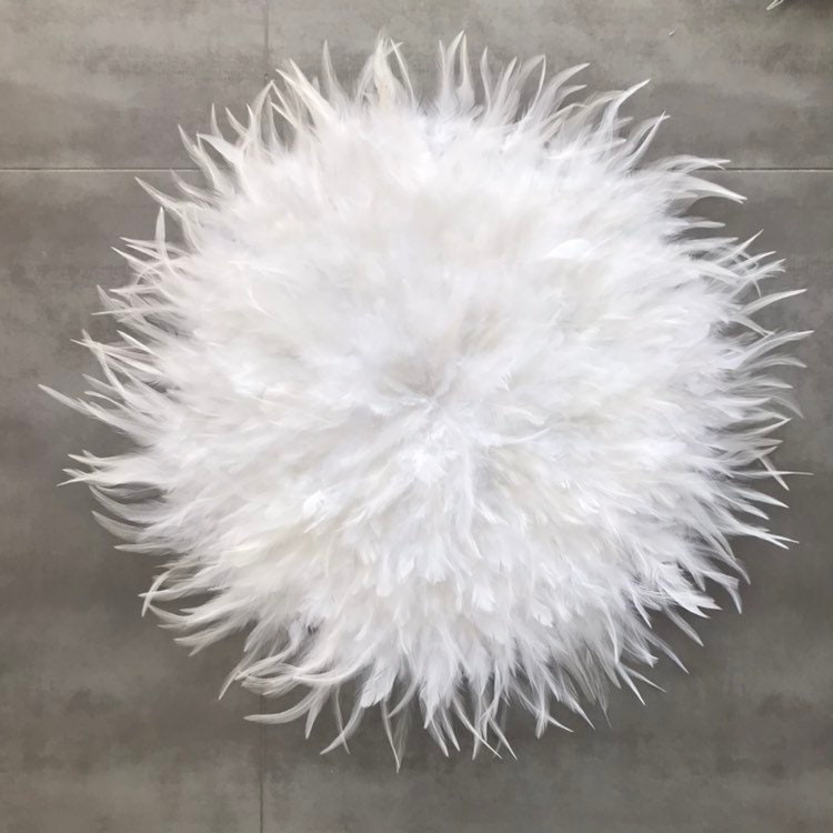 Jujuhat/Juju Hat Handmade en Plumes 55 cm de Diamètre - Coloris Blanc Pur