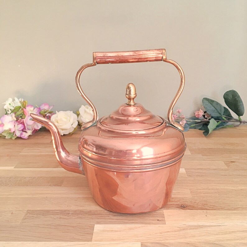 Vintage copper kettle with brass handle antique tea kettle Etsy