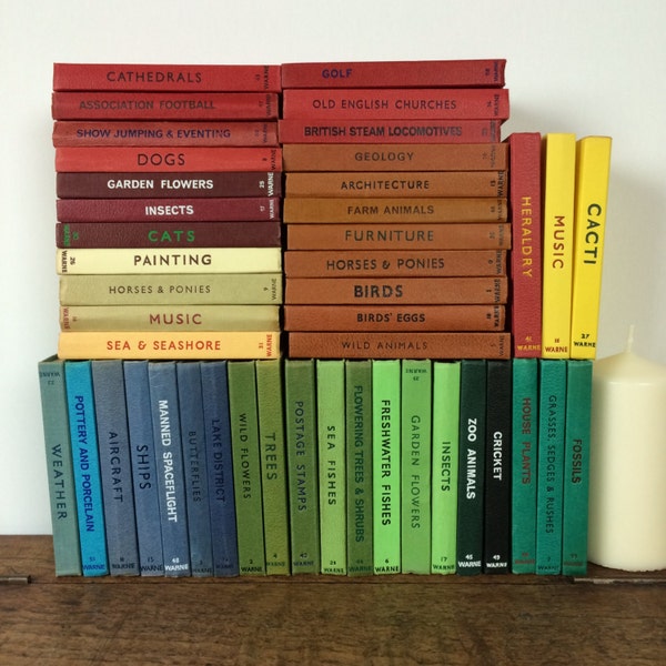 Vintage Observer books, Wide range of subjects and coloured covers, ideal for country home decor styling
