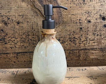 Soap Dispenser Bottle, Soap Dispenser, Wheel thrown 14 ounce Soap Bottle