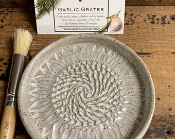 Carved Sunflower Garlic Grater, handmade hand Garlic Grater, kitchen art, Garlic Grater