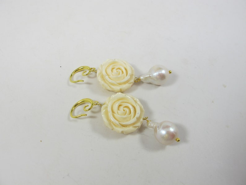 Chandelier Baroque pearl Silver Dangling Earrings Baroque Earrings Silver Plated Pearl Earrings Baroque Jewelry Bridal Earrings; BEST SELLER