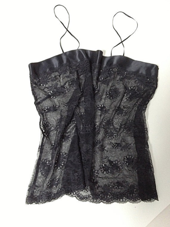 French Vintage Black Lace Bustier AUBADE Size 4 / 6 US | Etsy