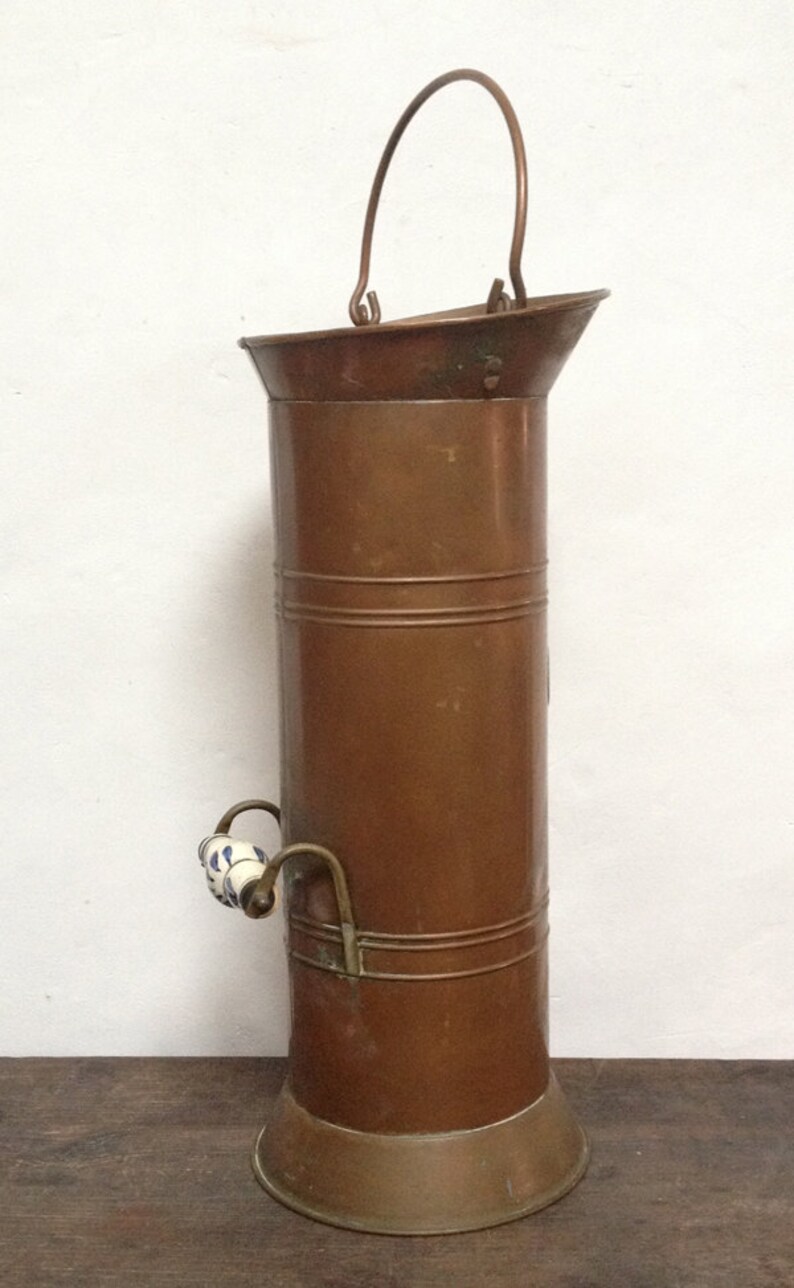 Vintage Copper Umbrella Stand Cane Holder Copper and Brass Etsy