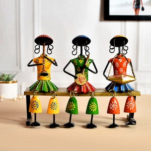 3 Musicians Indian Metal Art, Home Décor Gift, Musician Metal Sculpture, Home Warming Gift, Indian Handicrafts, Craftsman Metalwork Gift