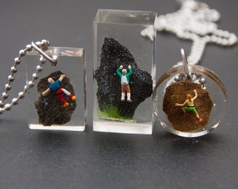 Climber Mountaineer Resin Pendant, Gift for Climbers and Mountain Lovers