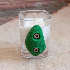 Vela de cera de soja casera en vaso de chupito para escalada, regalo para escaladores