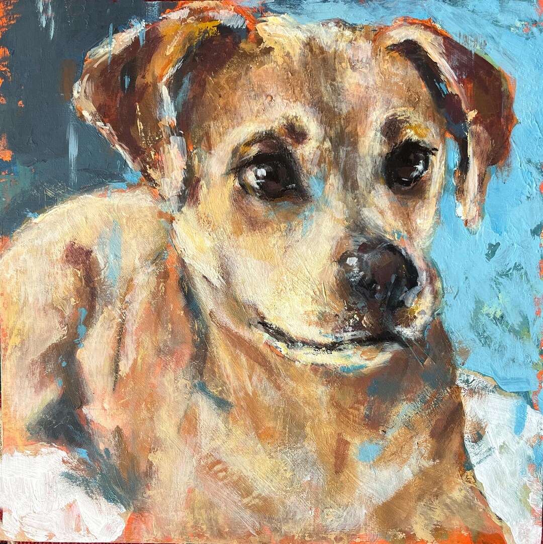 CUSTOM PET PORTRAIT -- Original Painting on Canvas - Etsy