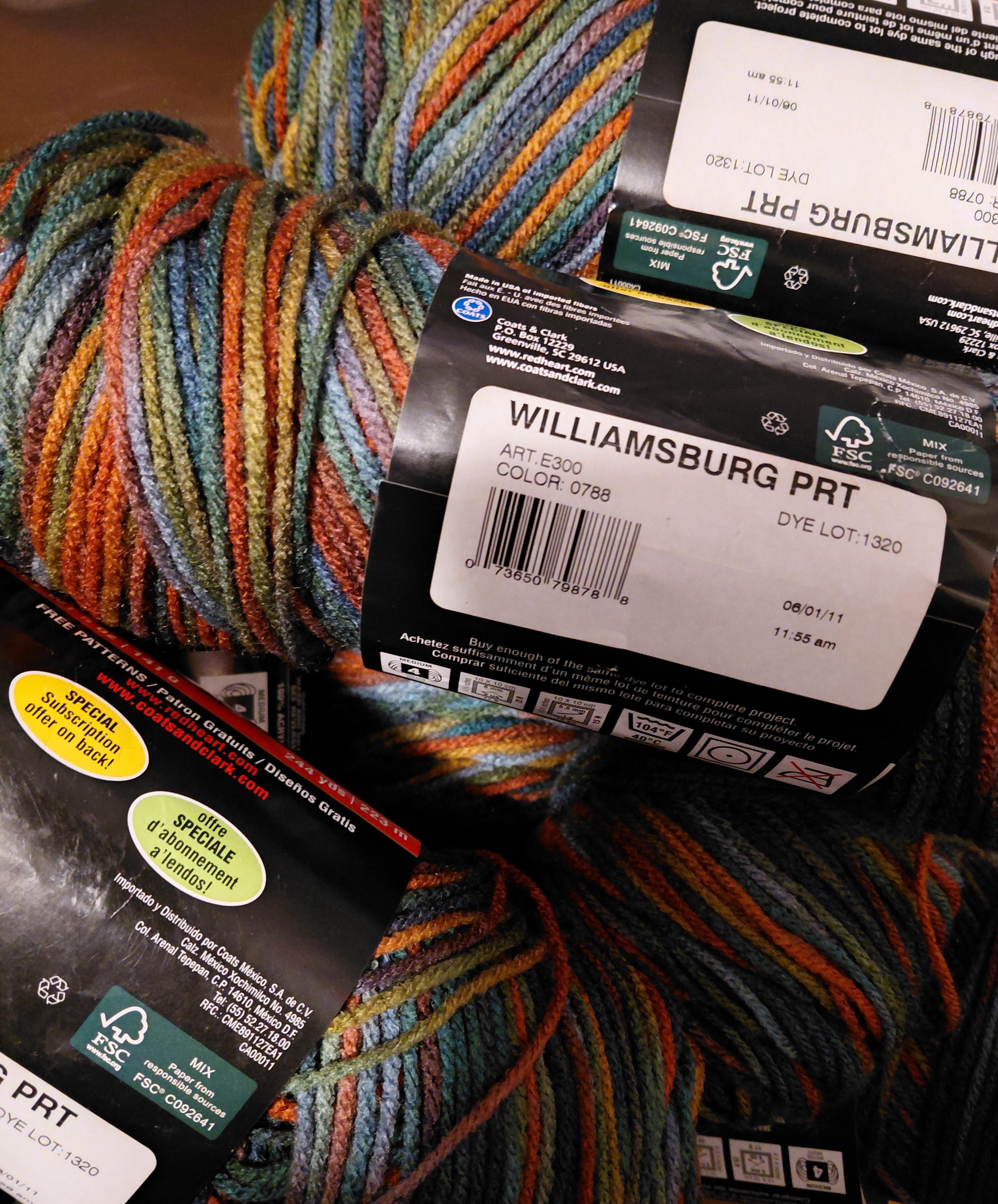 Williamsburg Print #0788 - Listed by Lot Number - Red Heart Yarn