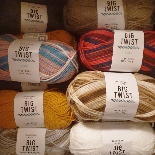 Big Twist Living Yarn - 100% Antipilling Acrylic - 4 Medium - Set A