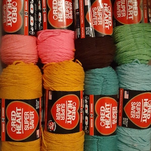 Red Heart Super Savers Yarn - Solids- 7oz - 364yds - Set B