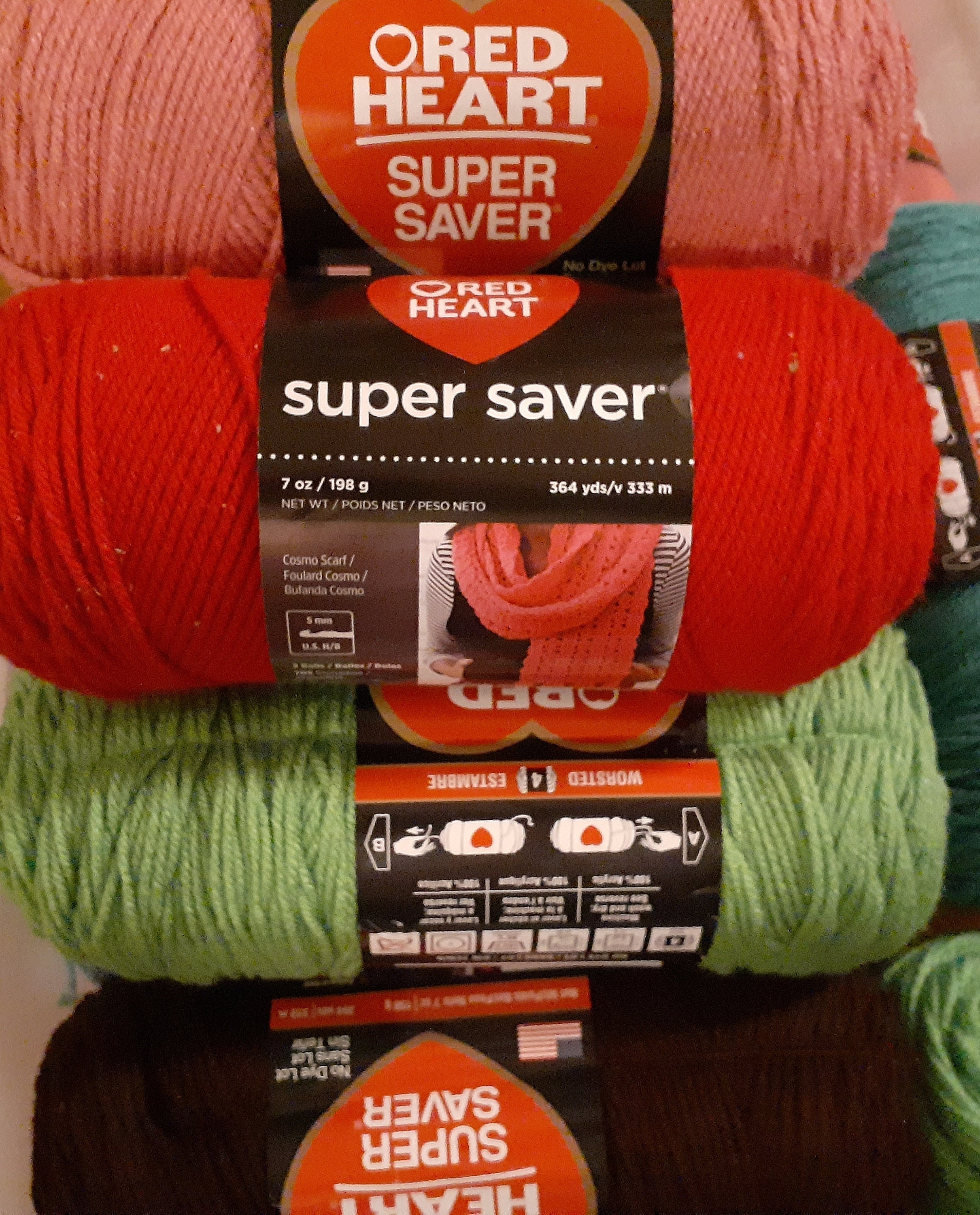 Red Heart Super Savers Yarn Solids 7oz 364yds Set A Etsy