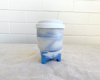 Blend 12oz 'Rocket' cup with travel lid and sleeve CORNFLOWER