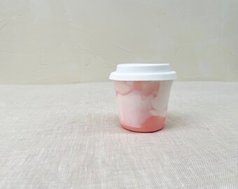 Blend cup piccolo size with travel lid CORAL