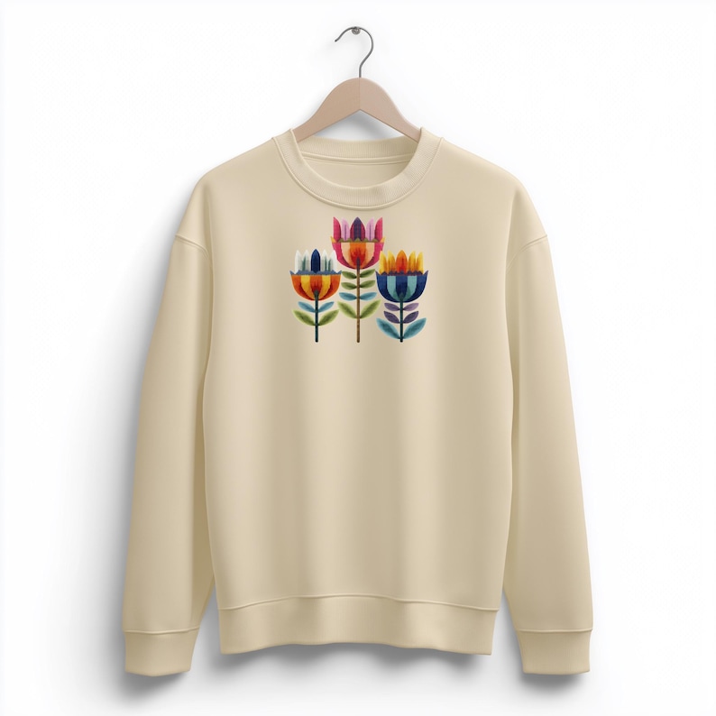 Cross-stitch Folk Art Flowers Clip Art Set - High-res Pngs, 300 DPI ...