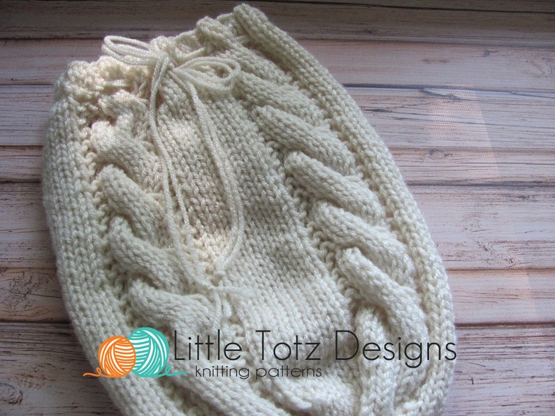 Cable Swaddle Sack Knitting Pattern Newborn Etsy