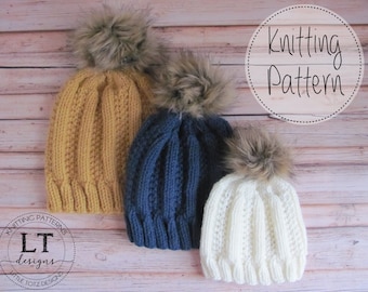 The Briar knit hat Pattern - 3 Sizes  - Worsted Weight Yarn - PDF pattern - Instant Download - Knit in the round