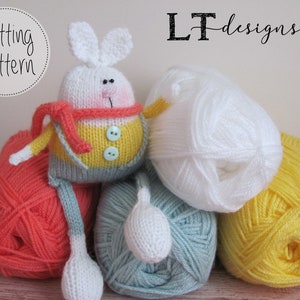 Riley Rabbit Knitting pattern, Soft knit toy, Tutorial, Knitting Pattern, knit in the round, DK yarn, PDF file Instant Download image 2