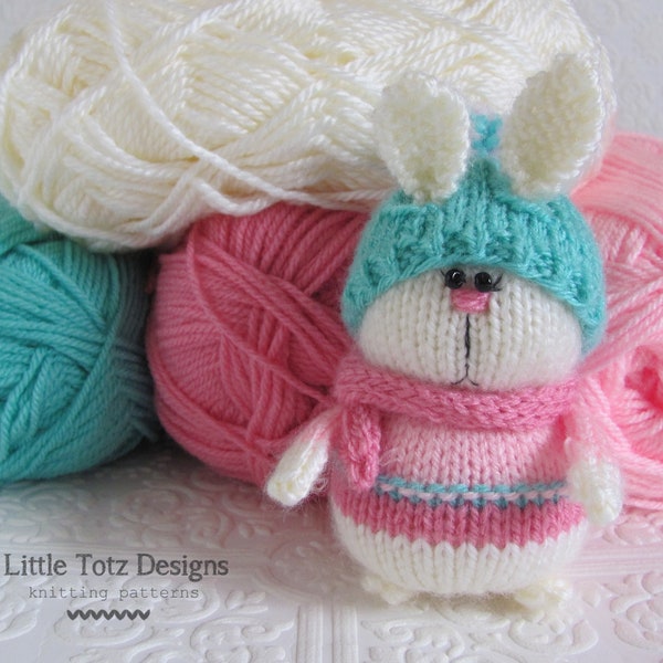 Knit armigurumi bunny pattern, Soft knit toy, Tutorial,  Knitting Pattern, knit flat, DK yarn,  PDF file - Instant Download