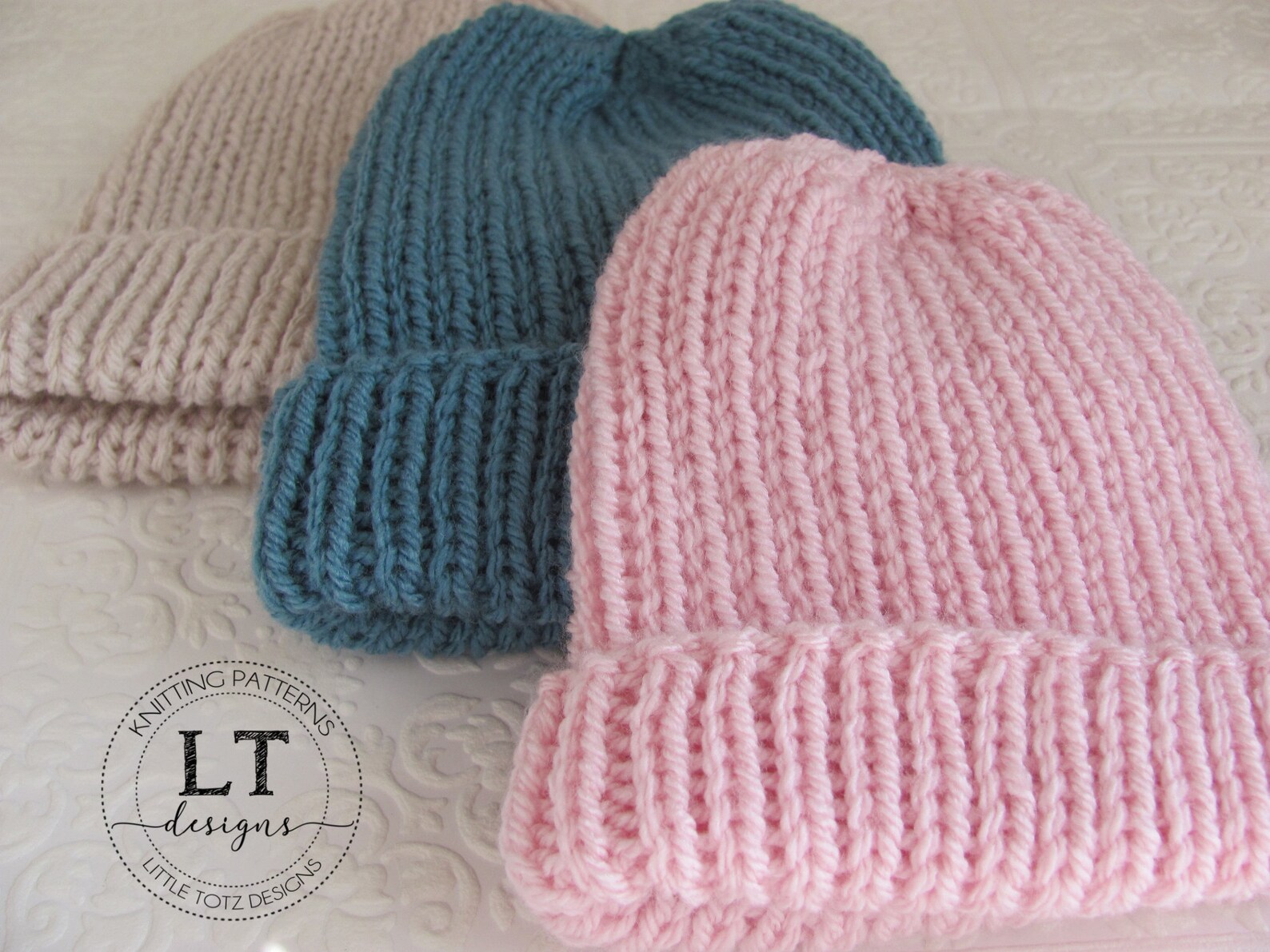 RIB Knit Hat PATTERN 3 Sizes Adult Child and Toddler Etsy