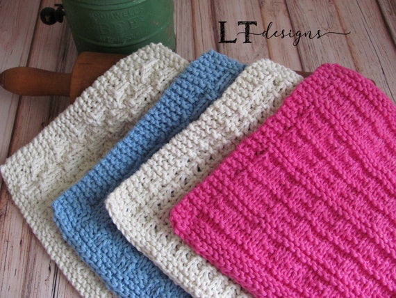 Farmhouse Dishcloths/ KNITTING Pattern/set of 4/dishcloth/ Worsted Weight Cotton  Yarn/ Easy to Knit/instant Download/pdf Download -  Israel