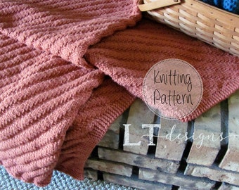 Harvest Moon Blanket KNITTING PATTERN/Texture knit/Throw/ Worsted Weight Yarn/ Easy to knit/Instant download/PDF Download