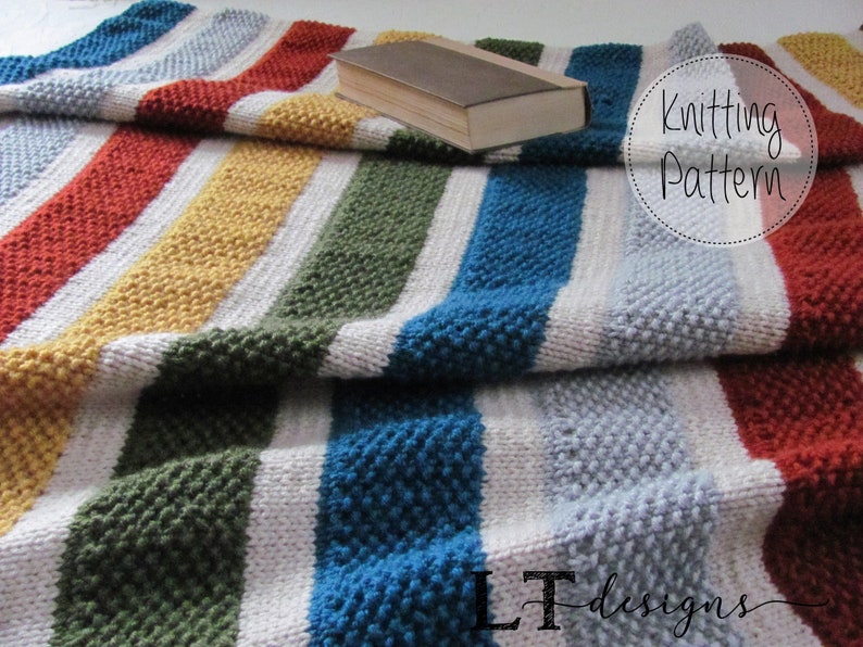 Callie's Blanket/Throw KNITTING PATTERN/ Worsted Weight Yarn/ Easy to knit/Instant download/PDF/stash buster image 9