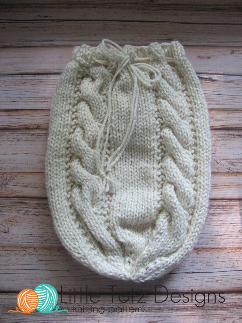Cable Swaddle Sack Knitting Pattern Newborn Etsy