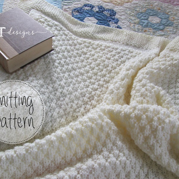 Blanket KNITTING PATTERN/Afternoon Nap/Throw/ Worsted Weight Yarn/ Easy to knit/Instant download/PDF Download