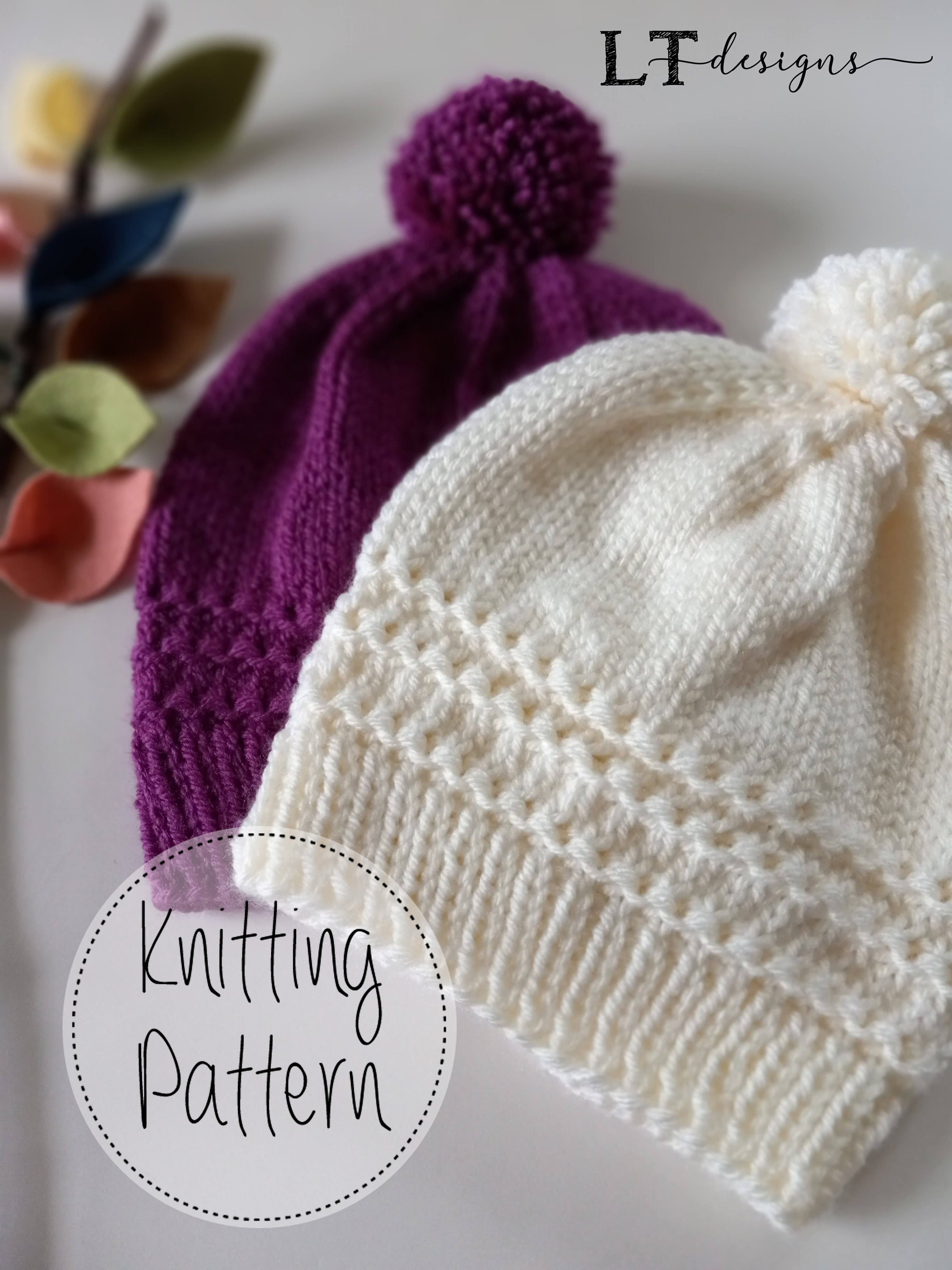Huckleberry Knit Hat Pattern Adult Size 2 Yarn Weights PDF Pattern Instant  Download Worsted Bulky Knit in the Round - Etsy