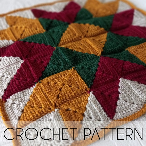 Quilt Block Square Crochet Wall Hanging Pattern - DK yarn - PDF pattern - Instant Download  - Barn Quilt Square
