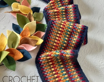 Mosaic Crochet Scarf Pattern - DK yarn - PDF pattern - Instant Download  - Stash Buster - Crochet - Easy - Accessory