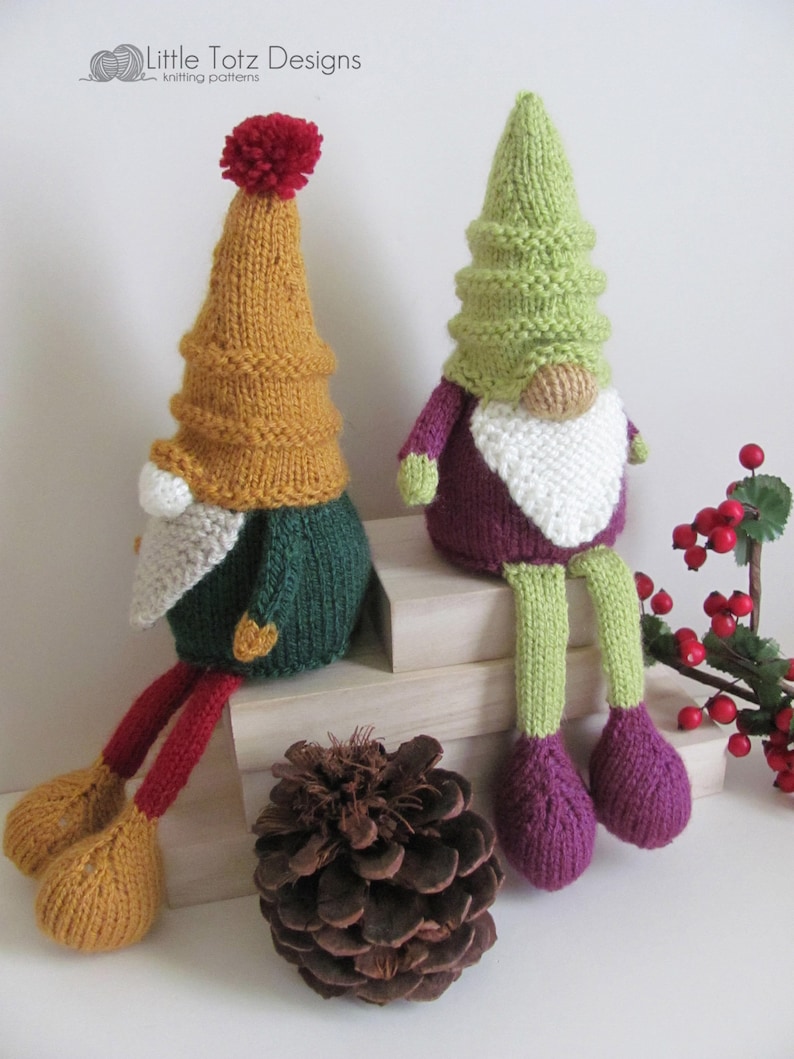 Shelf Sitter Gnome Pattern Soft Knit Toy Tutorial Knitting Etsy Israel