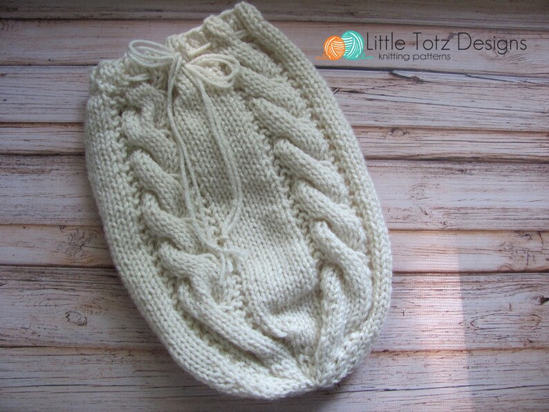 Cable Swaddle Sack Knitting Pattern Newborn Etsy