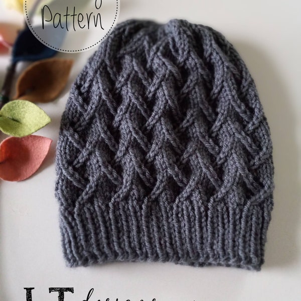 Ripley knit hat Pattern - Adult size - Worsted - PDF pattern - Instant Download  - Texture Stitch - Knit in the round
