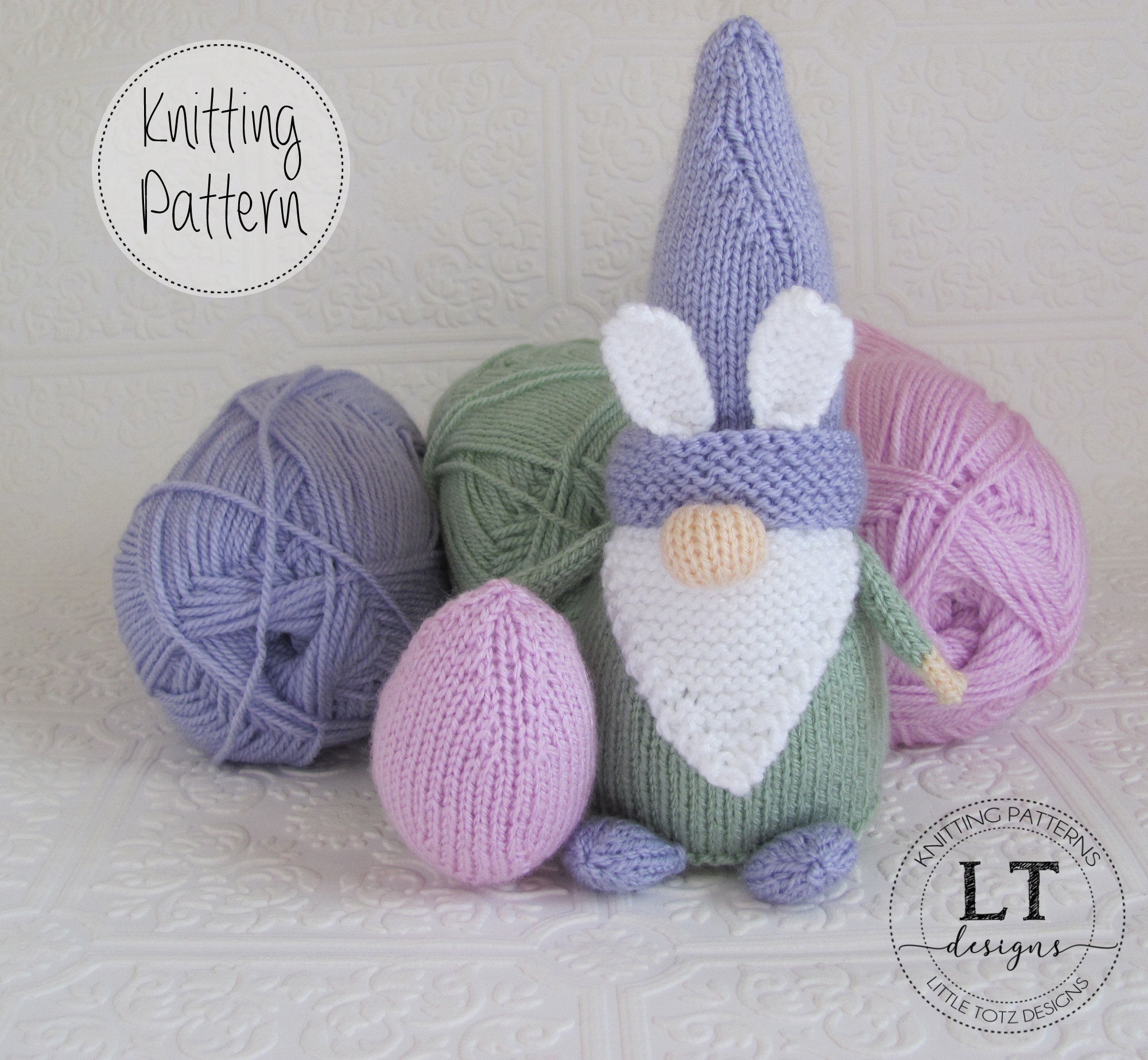 Bunny Gnome and Easter Egg pattern Soft knit toy Tutorial Etsy