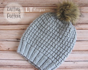 Harvest Knit Hat PATTERN - 3 Sizes - Adult, Child and Toddler - PDF File  Knitting Pattern - Worsted Weight Yarn - Knit in the round